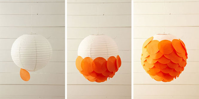 Forrar lampara con papel