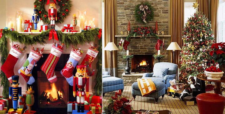 Cómo decorar la chimenea en Navidad