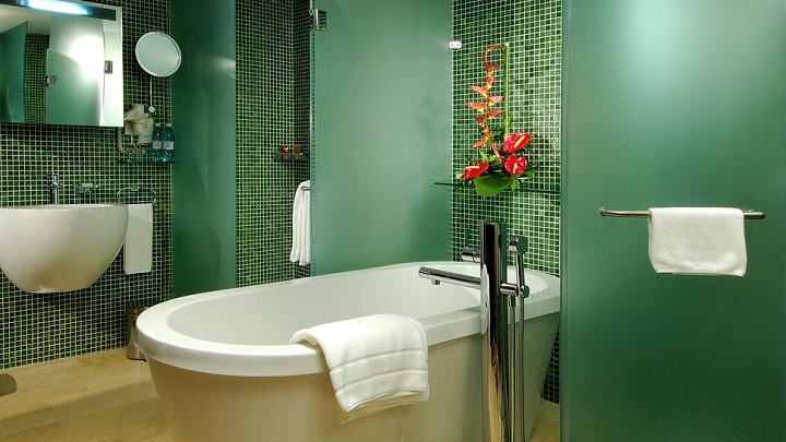 Fotos de baños de color verde