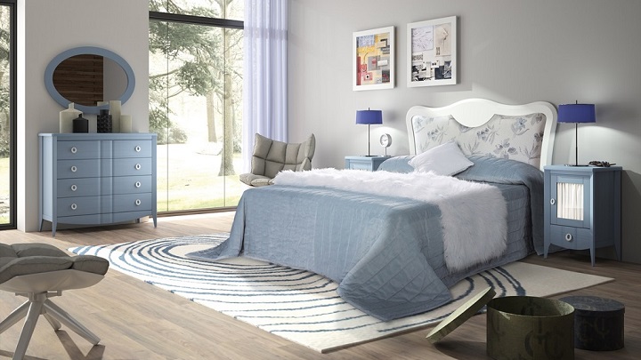 Fotos de dormitorios decorados en blanco y azul