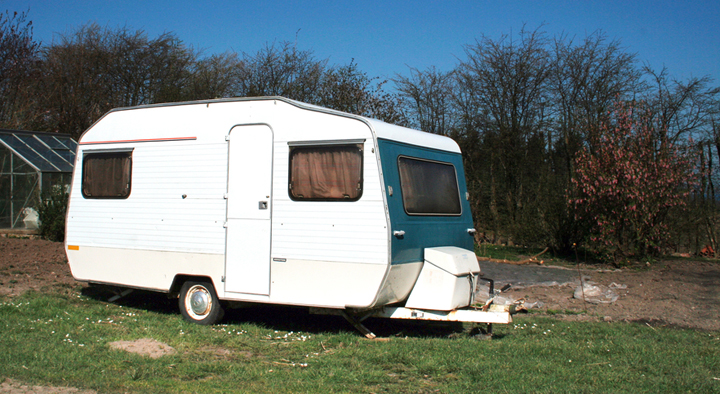 exterior de una caravana