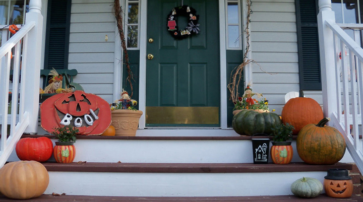 Recibidor decorado para Halloween