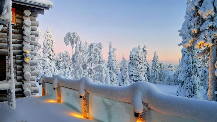 decoracion de una terraza en invierno