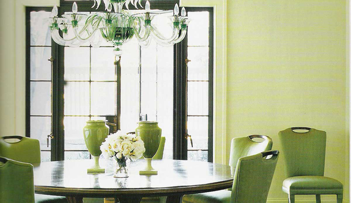 decorar un comedor de color verde