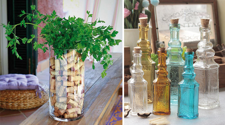 ideas para decorar con envases de cristal