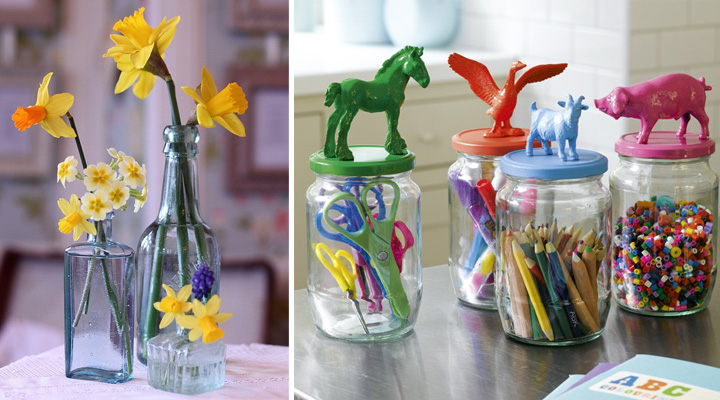 ideas para decorar con envases de cristal
