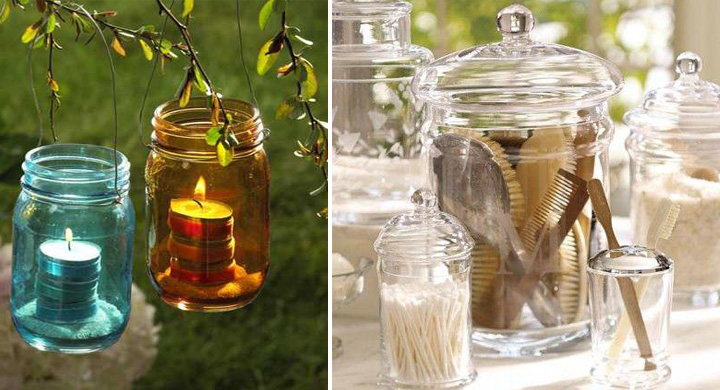 ideas para decorar con envases de cristal