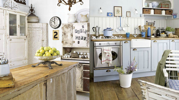 shabby chic cocinas