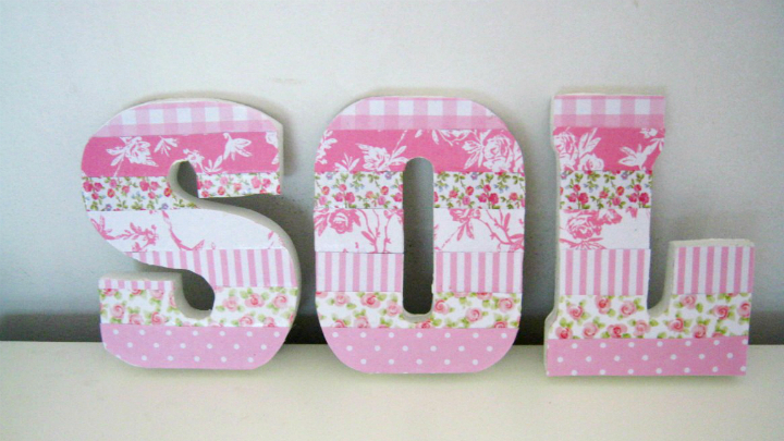 decoracion letra decoupage