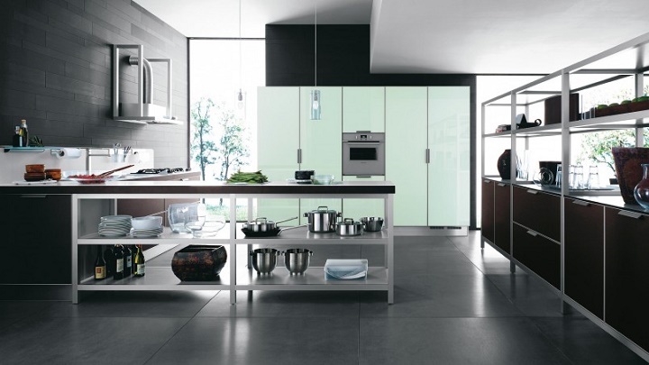 cocina acero y ceramica