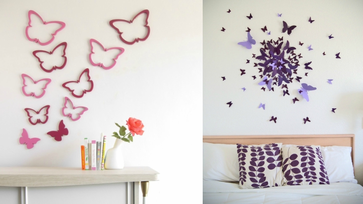 mariposas pared blanca