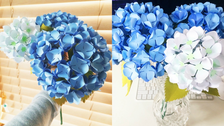 Hortensias papel DIY1