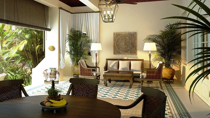 salon-comedor-decoracion-colonial