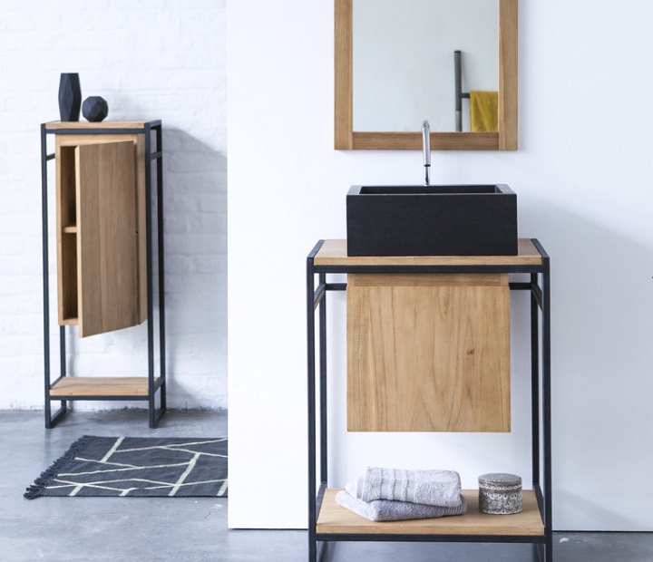 mueble-de-lavabo-en-metal-y-teca