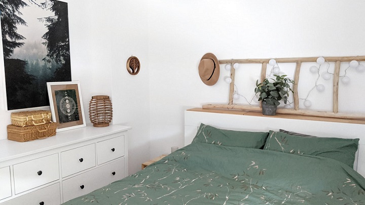 dormitorio-decorado-en-blanco-y-verde